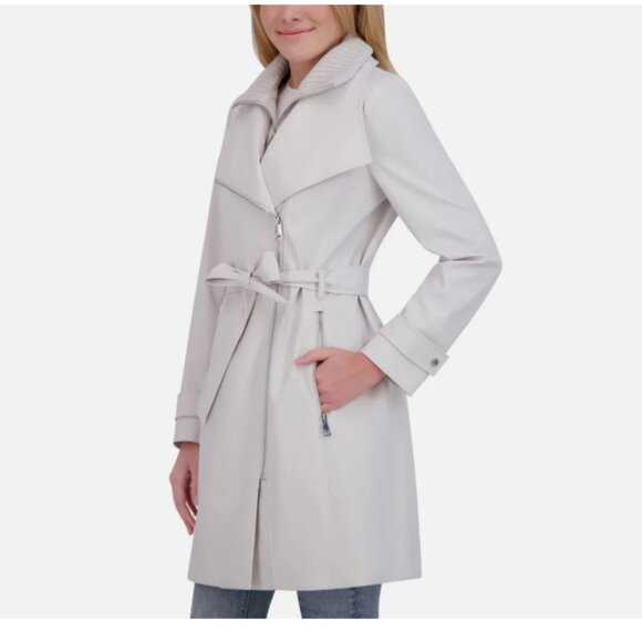 Halston Jackets & Blazers - Halston Womens Trench Coat, Removable Belt Water-Resistant - Gray